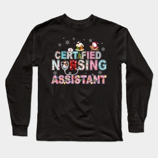 Certified Nursing Assistant Nurse Stethoscope Christmas Gift Long Sleeve T-Shirt